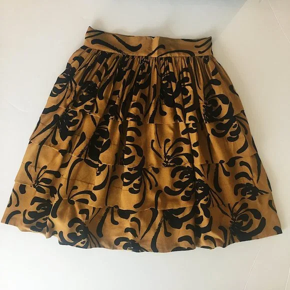 Anthropologie Sariah Calligraphy Strokes Skirt - Picture 3 of 8